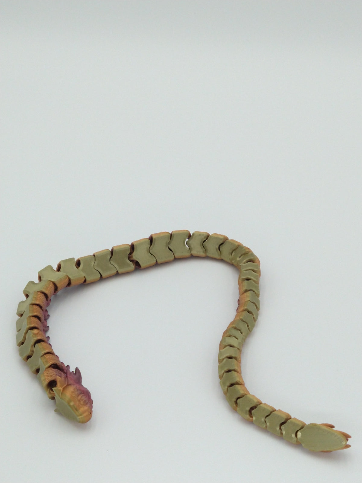 SERPENT SNAKE DRAGON Articulated Flexi Figure 3D Printed Metallic Rainbow 21"