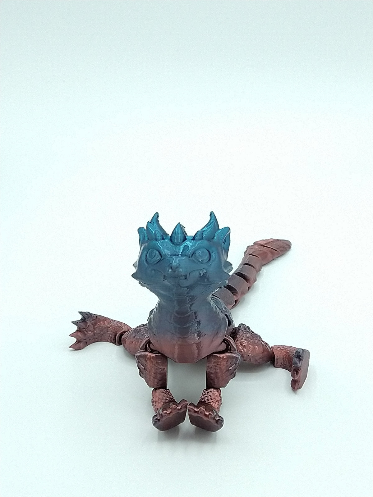 Articulated Cute Dragon Rainbow Colors PLA 7" 3D Printed Figure