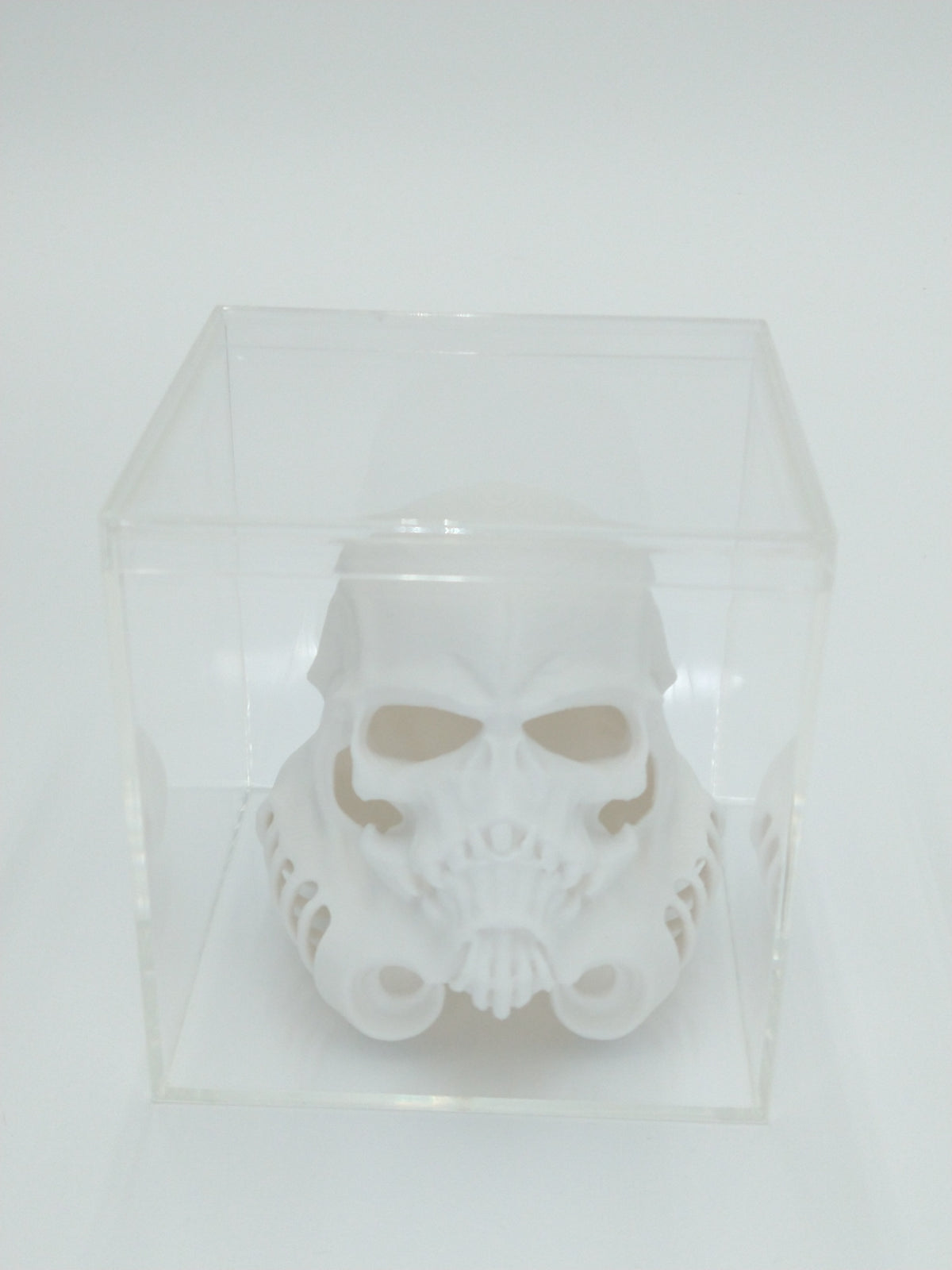 SKULLTROOPER Helmet Skull Miniature Collectible 3" W/Display case 3d printed