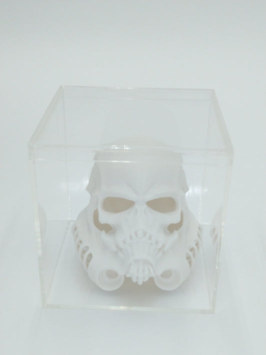 SKULLTROOPER Helmet Skull Miniature Collectible 3" W/Display case 3d printed