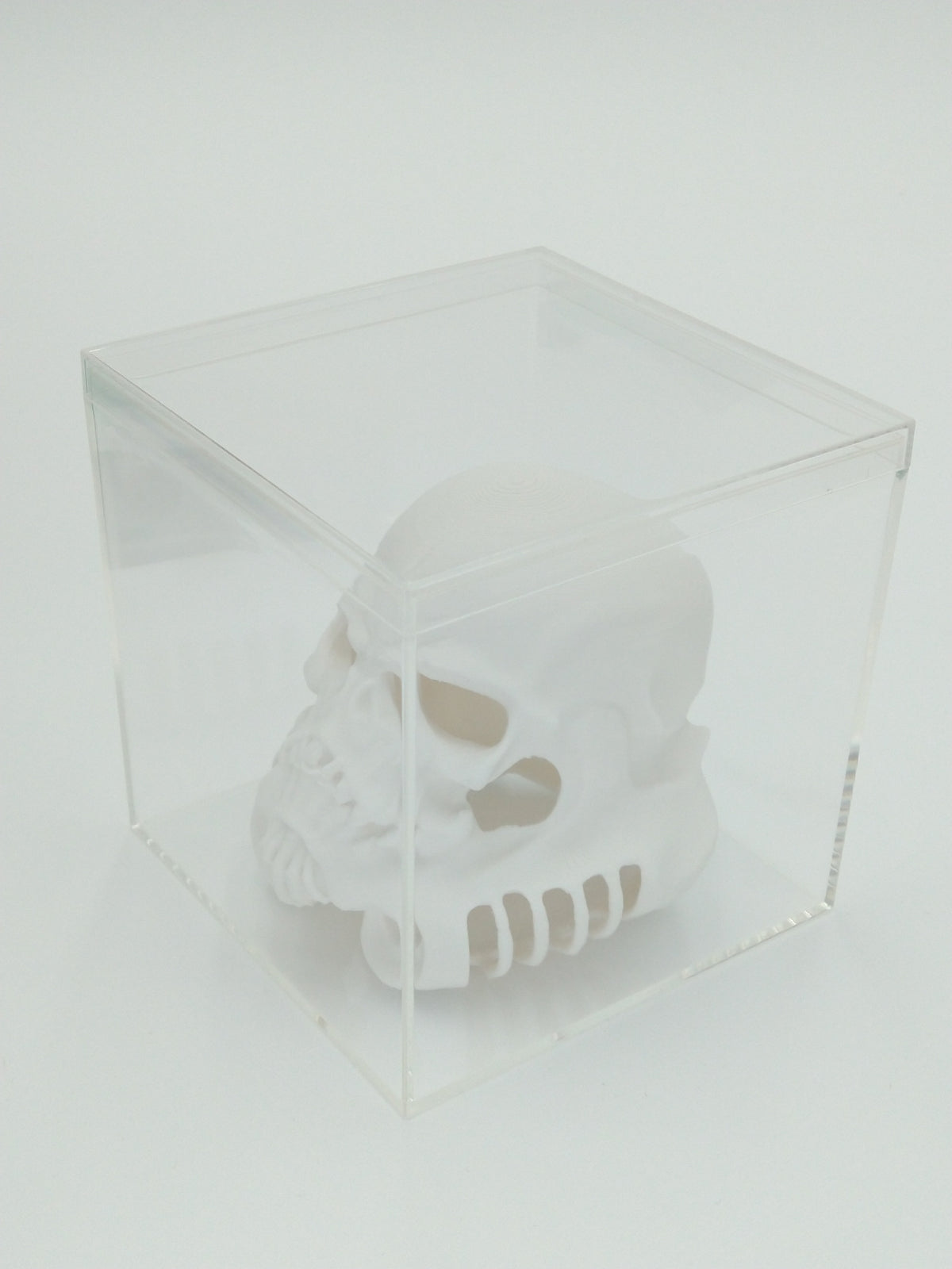 SKULLTROOPER Helmet Skull Miniature Collectible 3" W/Display case 3d printed