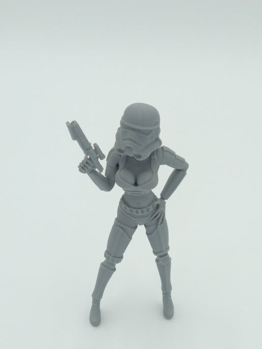 SEXY BIKINI STORMTROOPER Girl 5.5" Gray 3d printed