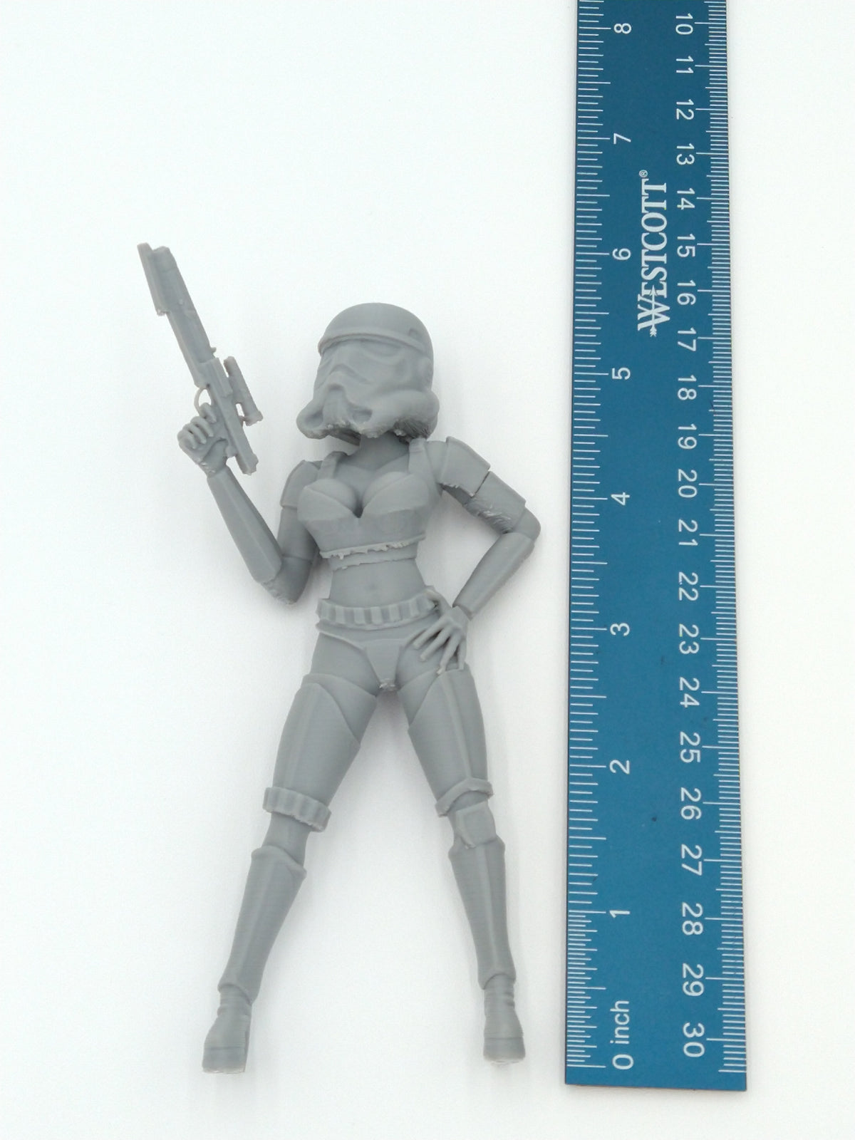 SEXY BIKINI STORMTROOPER Girl 5.5" Gray 3d printed