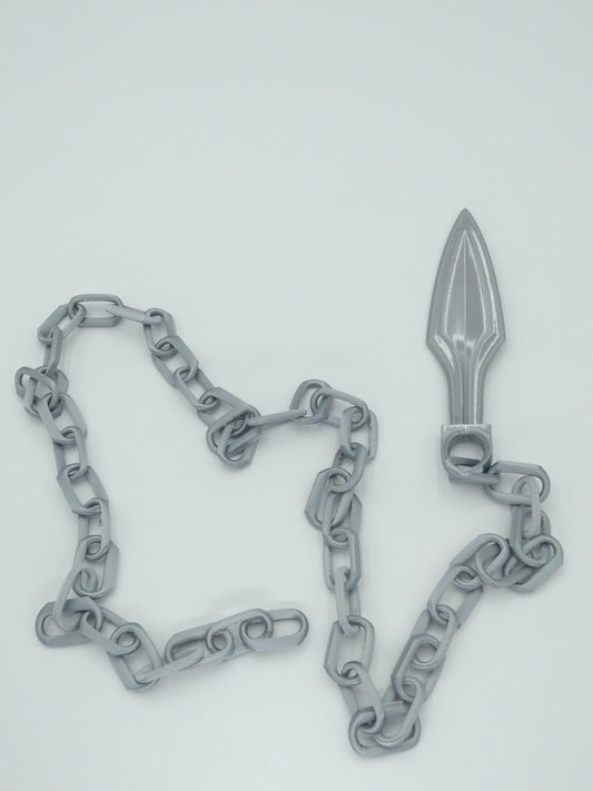 Mortal Kombat Scorpion Kunai With Chains 60" Silver 3D PRINTED