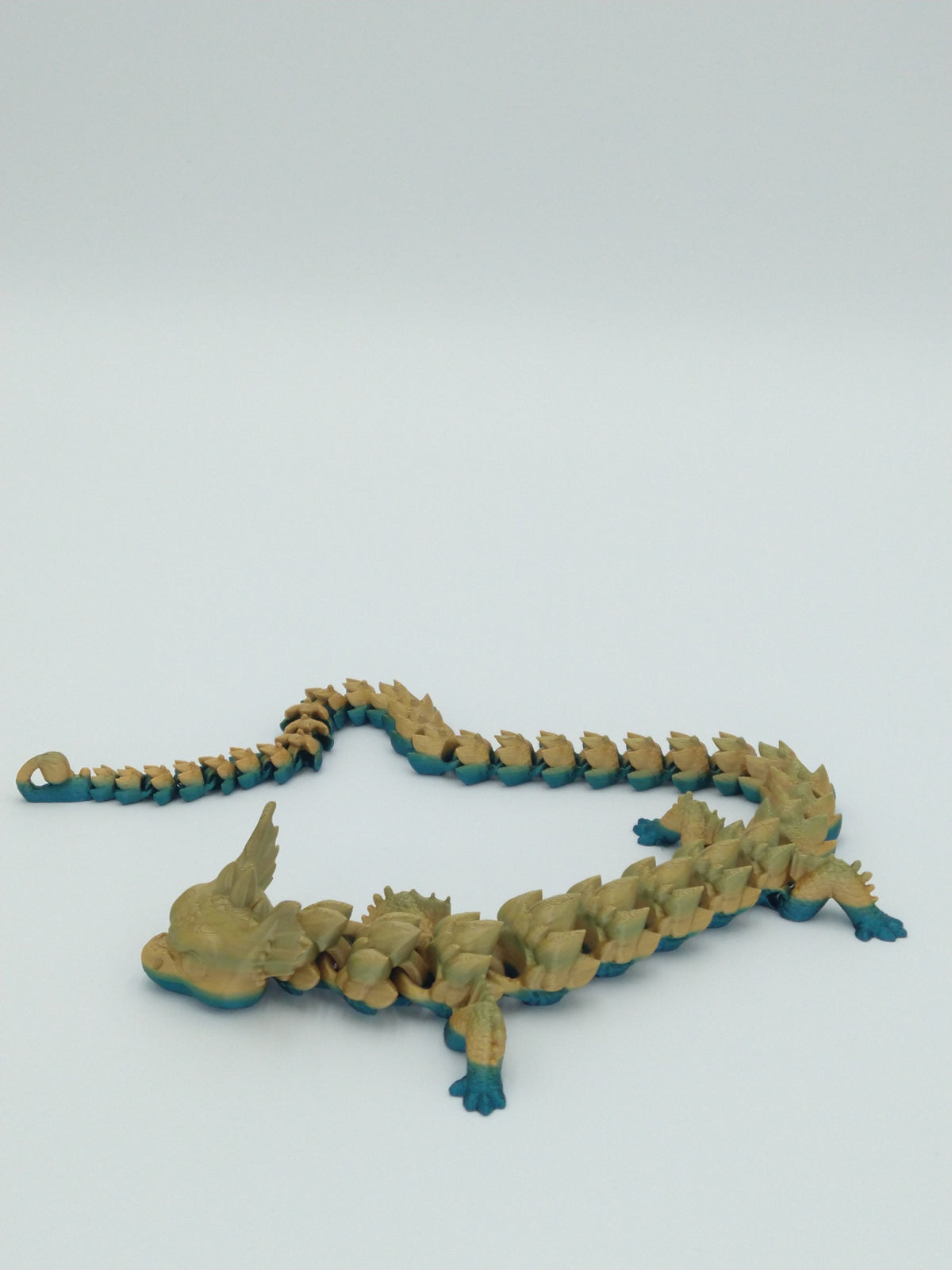 BILLY THE DRAGON Articulated Flexi Figure 3D Printed Metallic Rainbow 19"