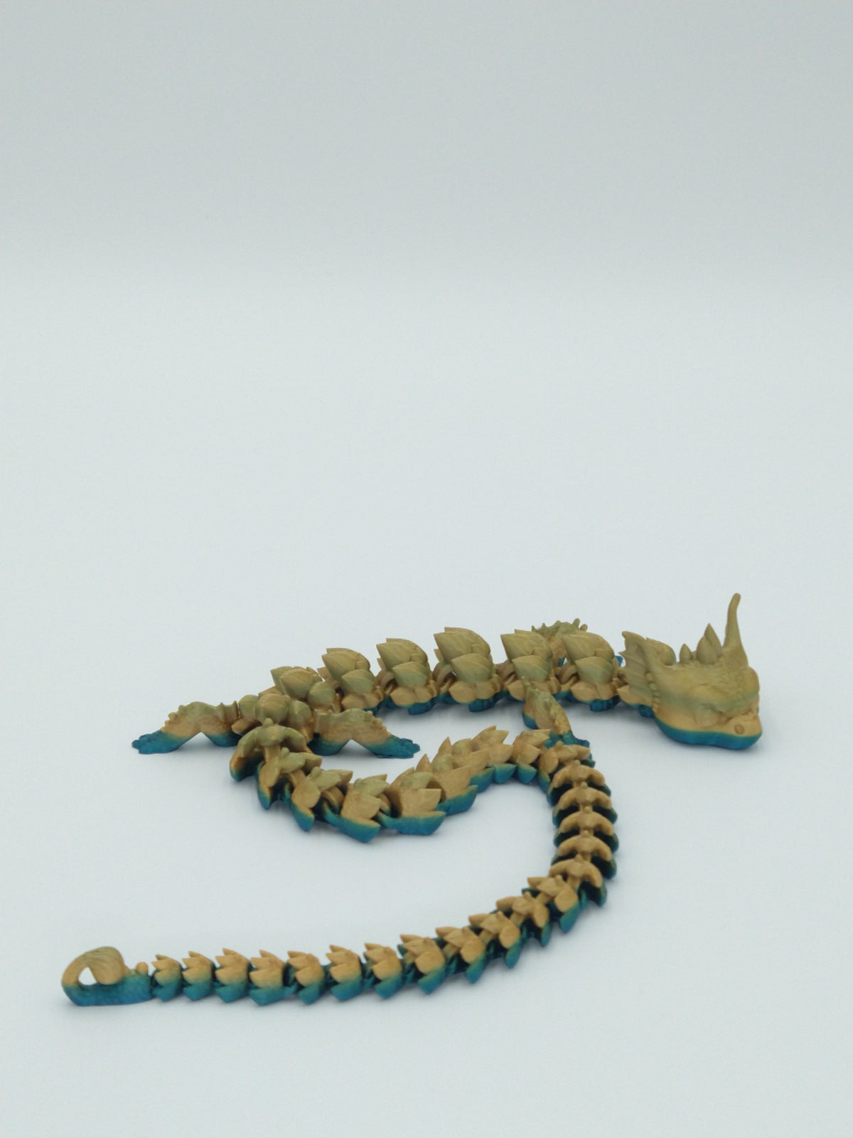 BILLY THE DRAGON Articulated Flexi Figure 3D Printed Metallic Rainbow 19"