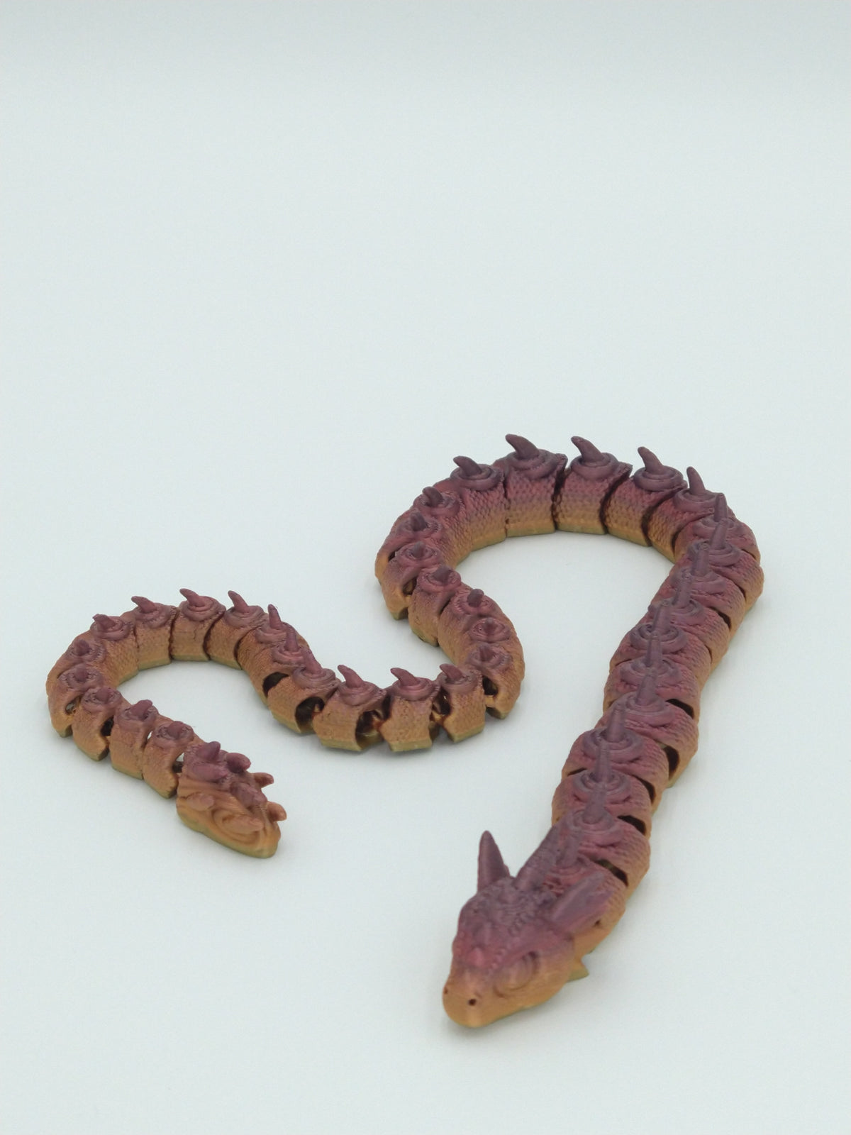 SERPENT SNAKE DRAGON Articulated Flexi Figure 3D Printed Metallic Rainbow 21"