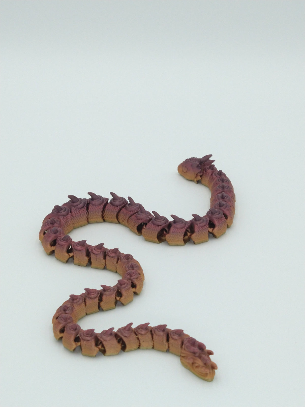 SERPENT SNAKE DRAGON Articulated Flexi Figure 3D Printed Metallic Rainbow 21"