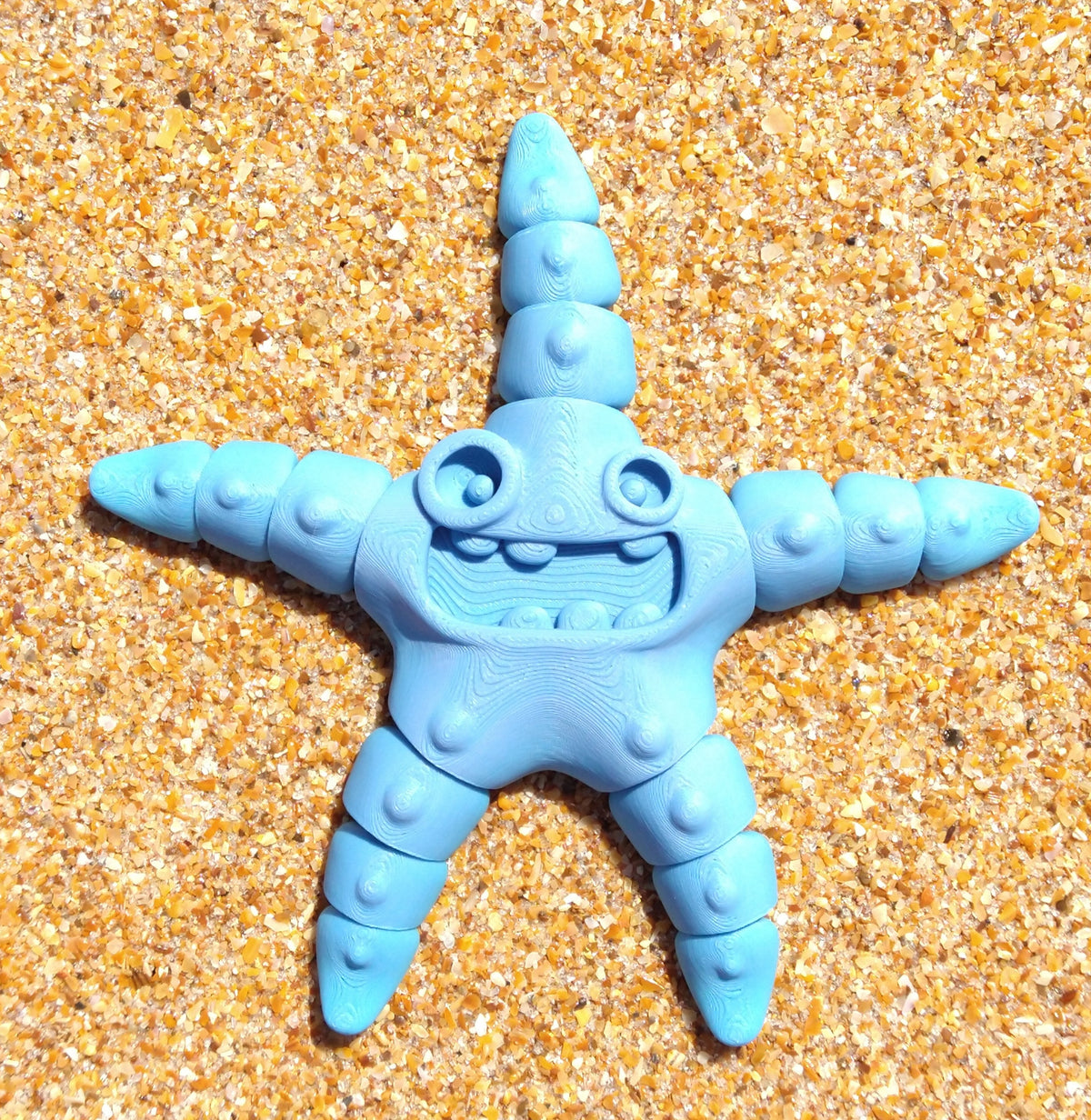 Goofy Starfish Flexi Articulated Figure Rainbow 5" 3D Printed Flexi Factory