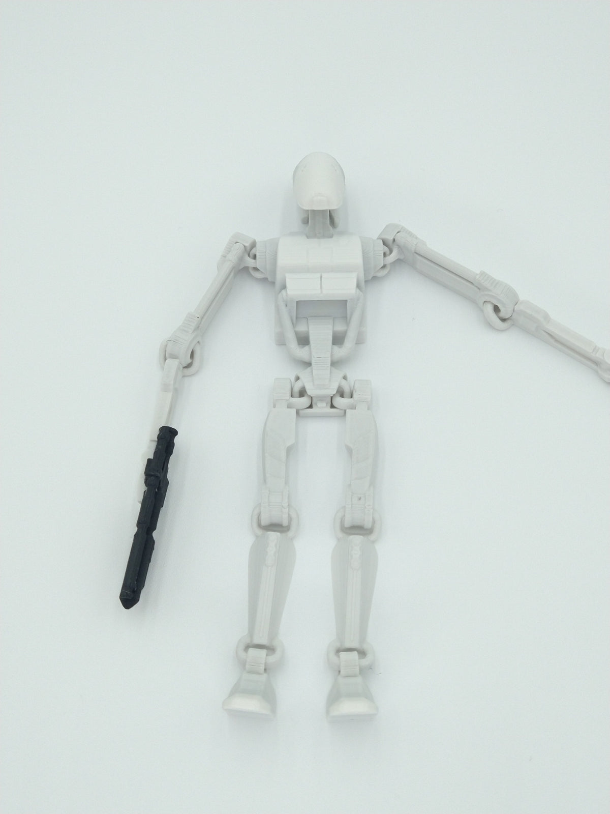 Battle Droid Articulated Flexi Multicolor White & Black 3D Printed Figure