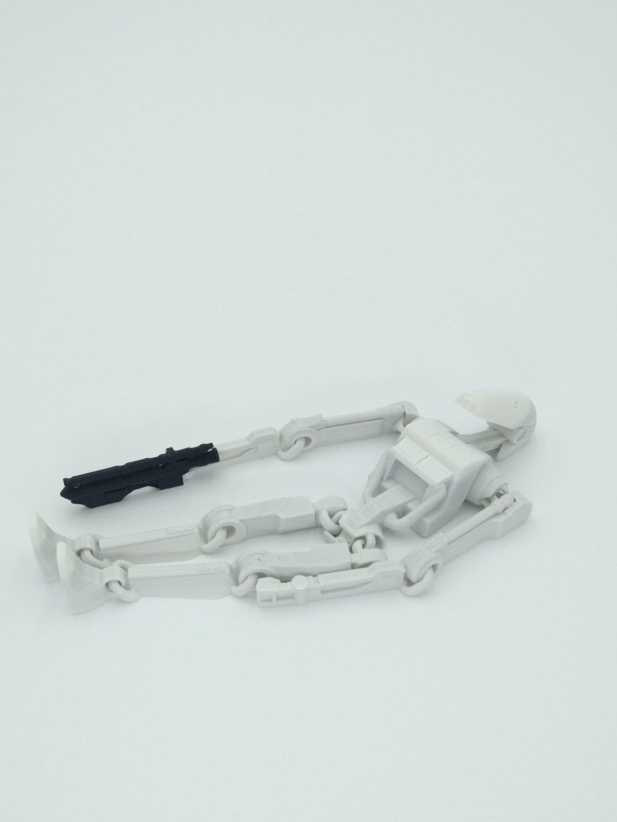 Battle Droid Articulated Flexi Multicolor White & Black 3D Printed Figure