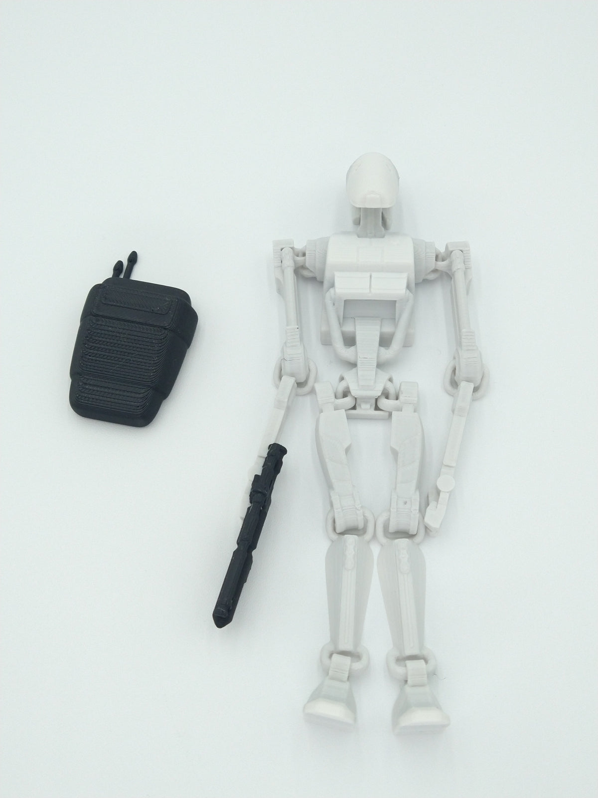 Battle Droid Articulated Flexi Multicolor White & Black 3D Printed Figure
