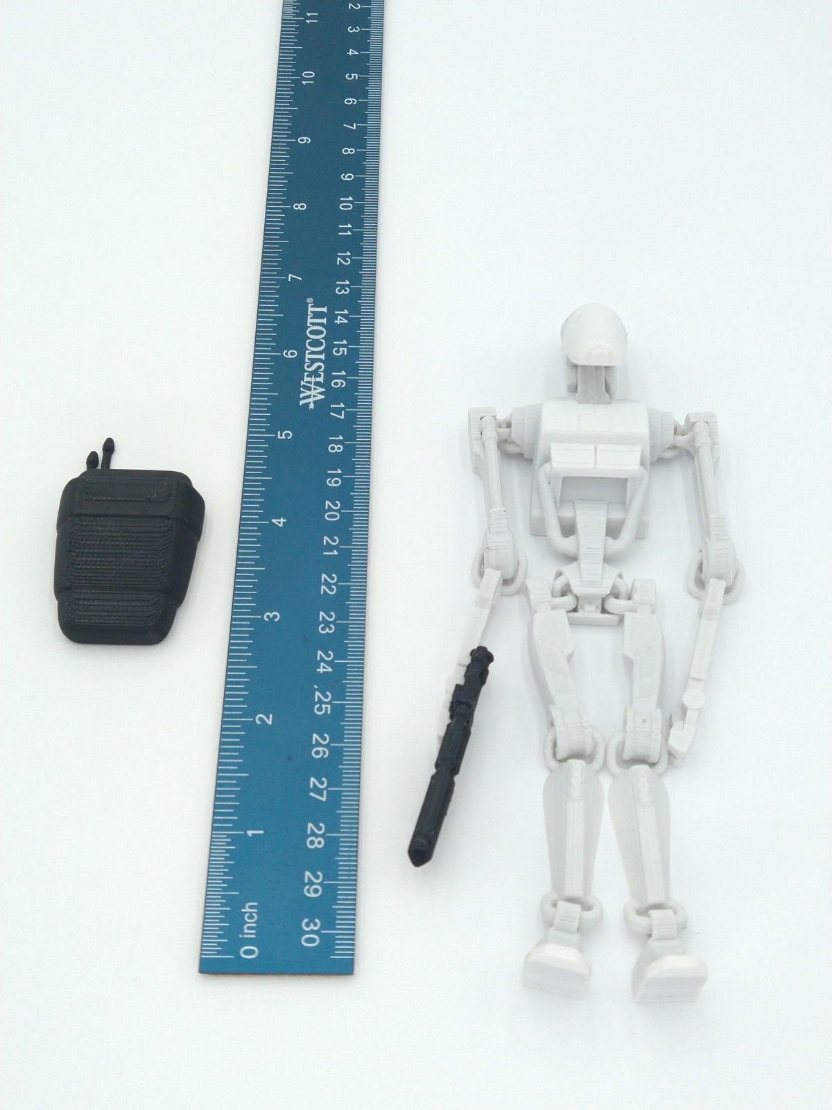 Battle Droid Articulated Flexi Multicolor White & Black 3D Printed Figure