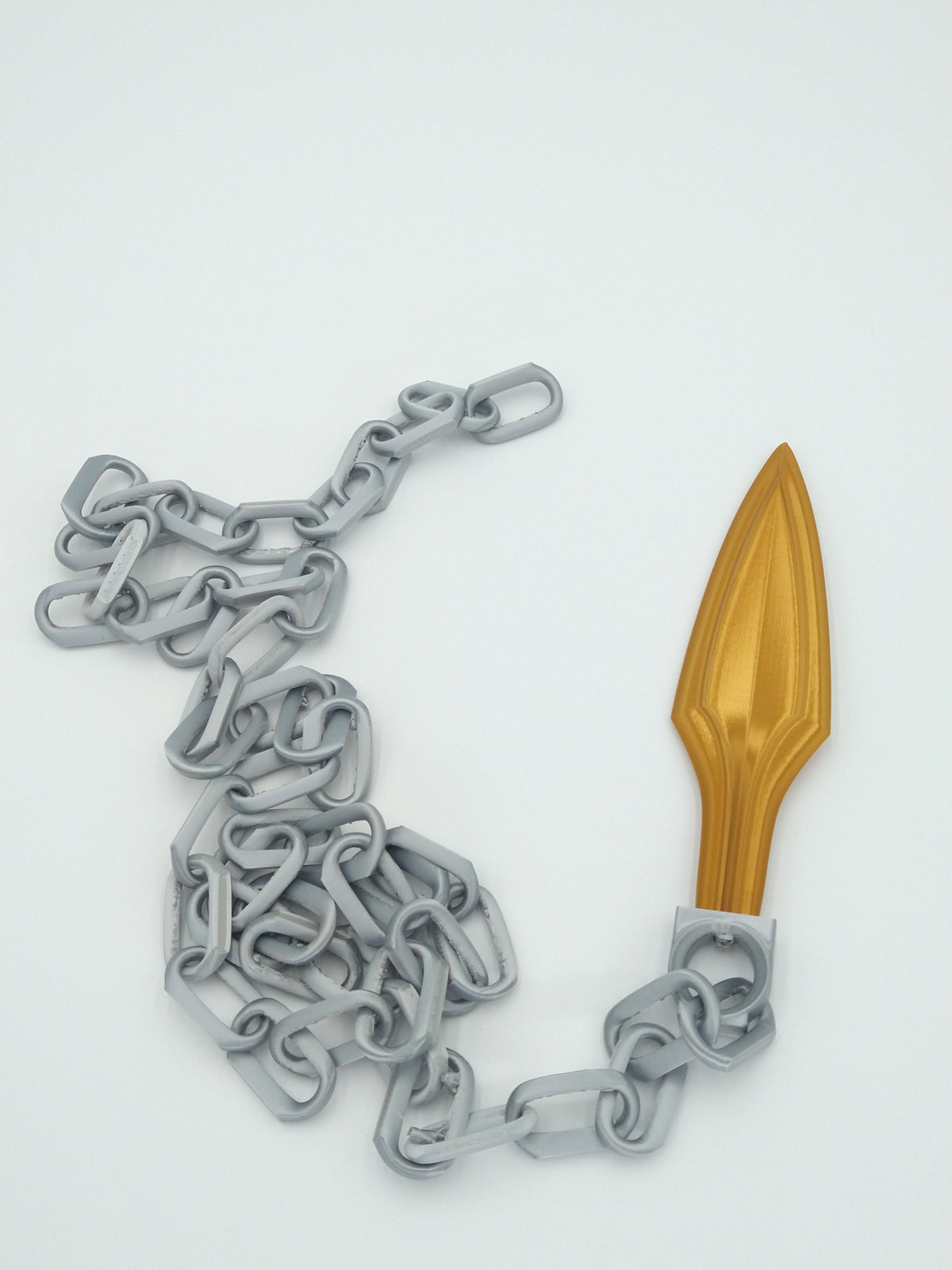 Mortal Kombat Scorpion Kunai With Chains 60" Silver & Gold 3D PRINTED