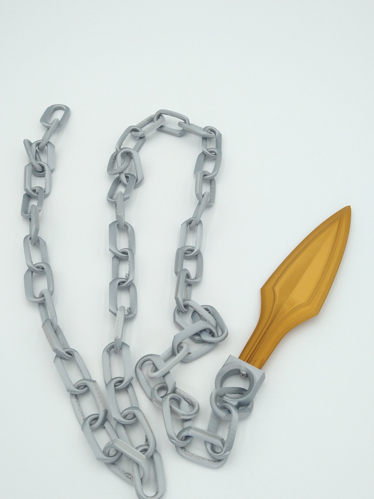 Mortal Kombat Scorpion Kunai With Chains 60" Silver & Gold 3D PRINTED