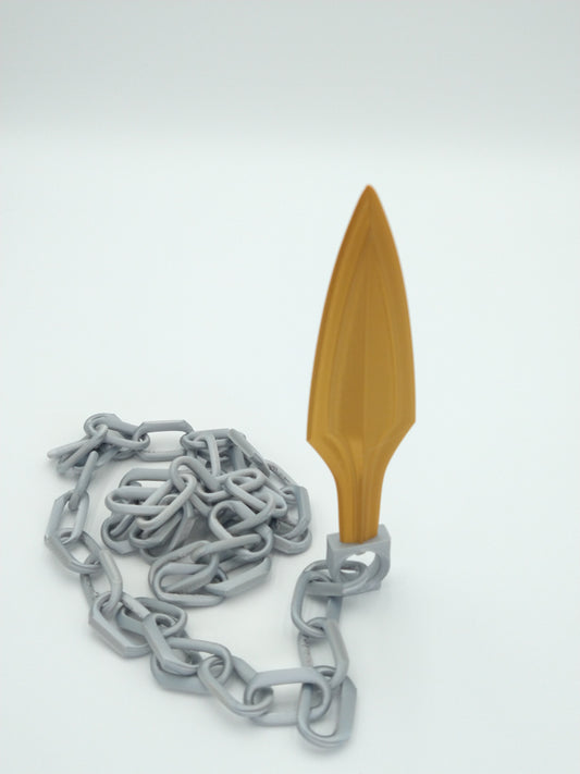 Mortal Kombat Scorpion Kunai With Chains 60" Silver & Gold 3D PRINTED