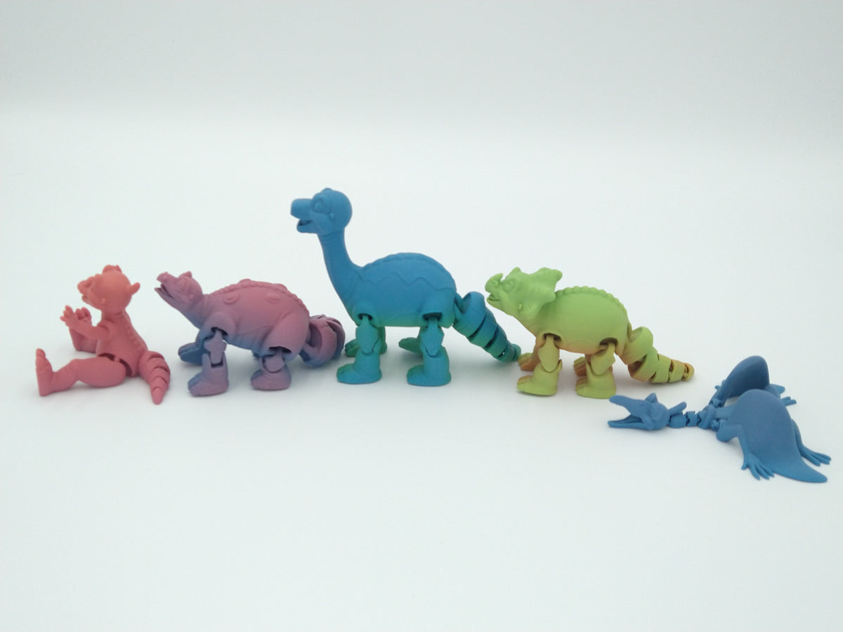 LAND BEFORE TIME Articulated Flexi Figures Set 3D Printed