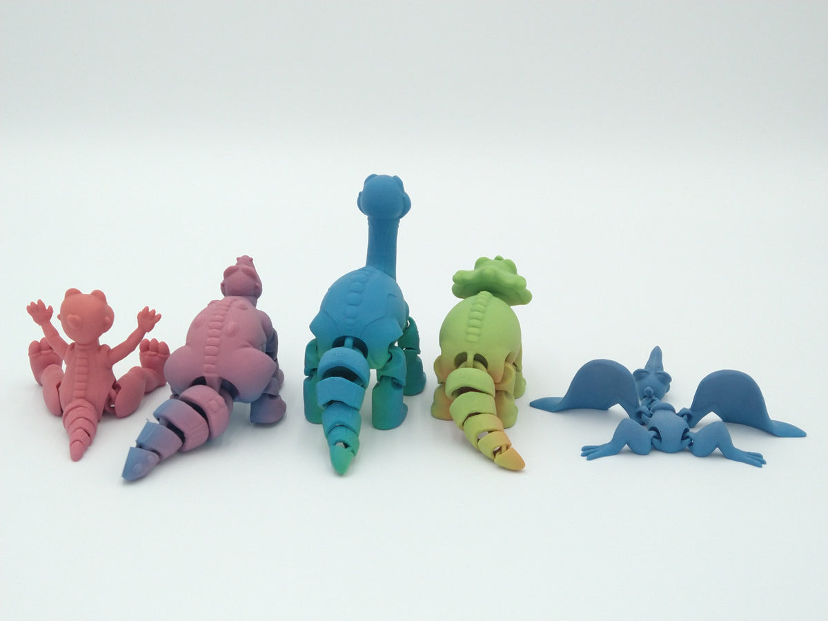 LAND BEFORE TIME Articulated Flexi Figures Set 3D Printed
