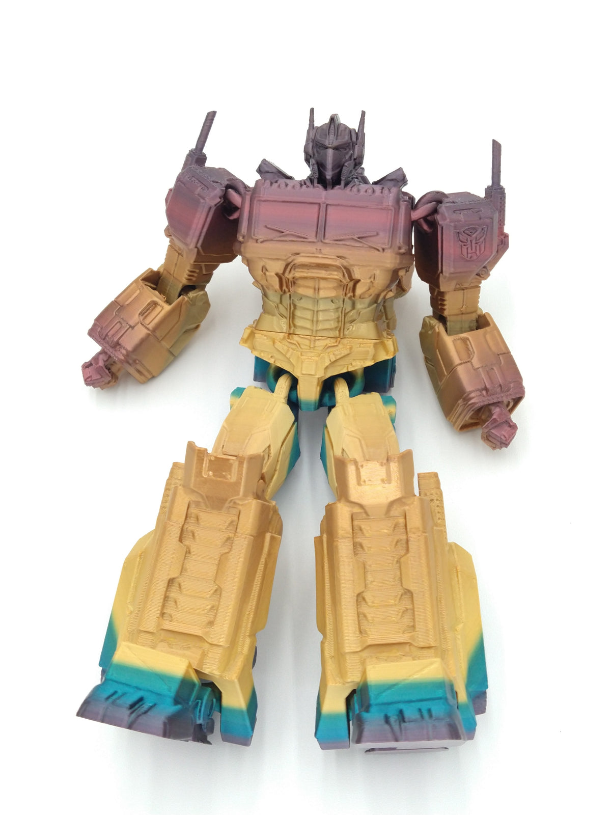 OPTIMUS PRIME Figure Articulated Flexi Metallic Rainbow 8" 3D Printed Figure