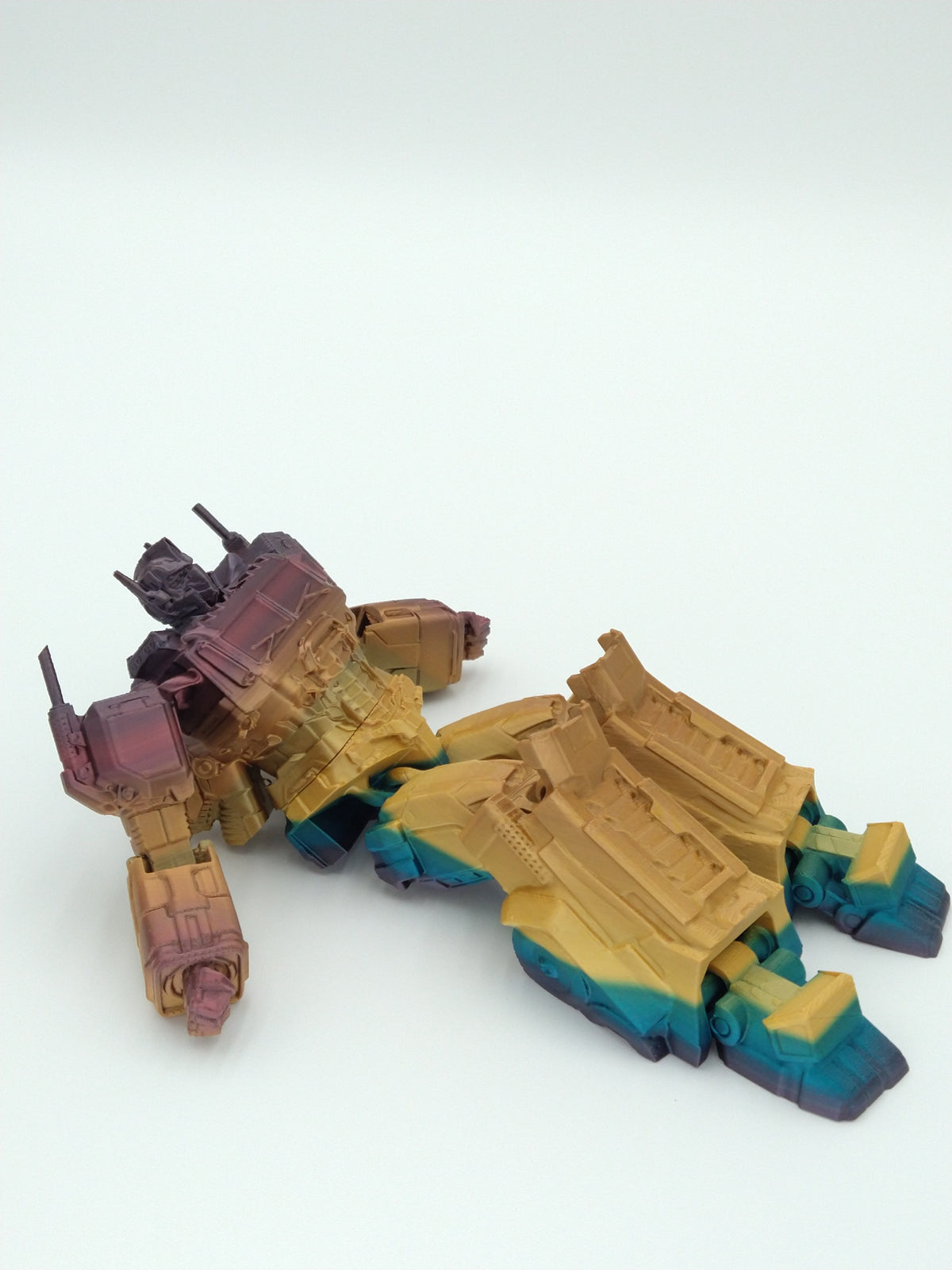 OPTIMUS PRIME Figure Articulated Flexi Metallic Rainbow 8" 3D Printed Figure