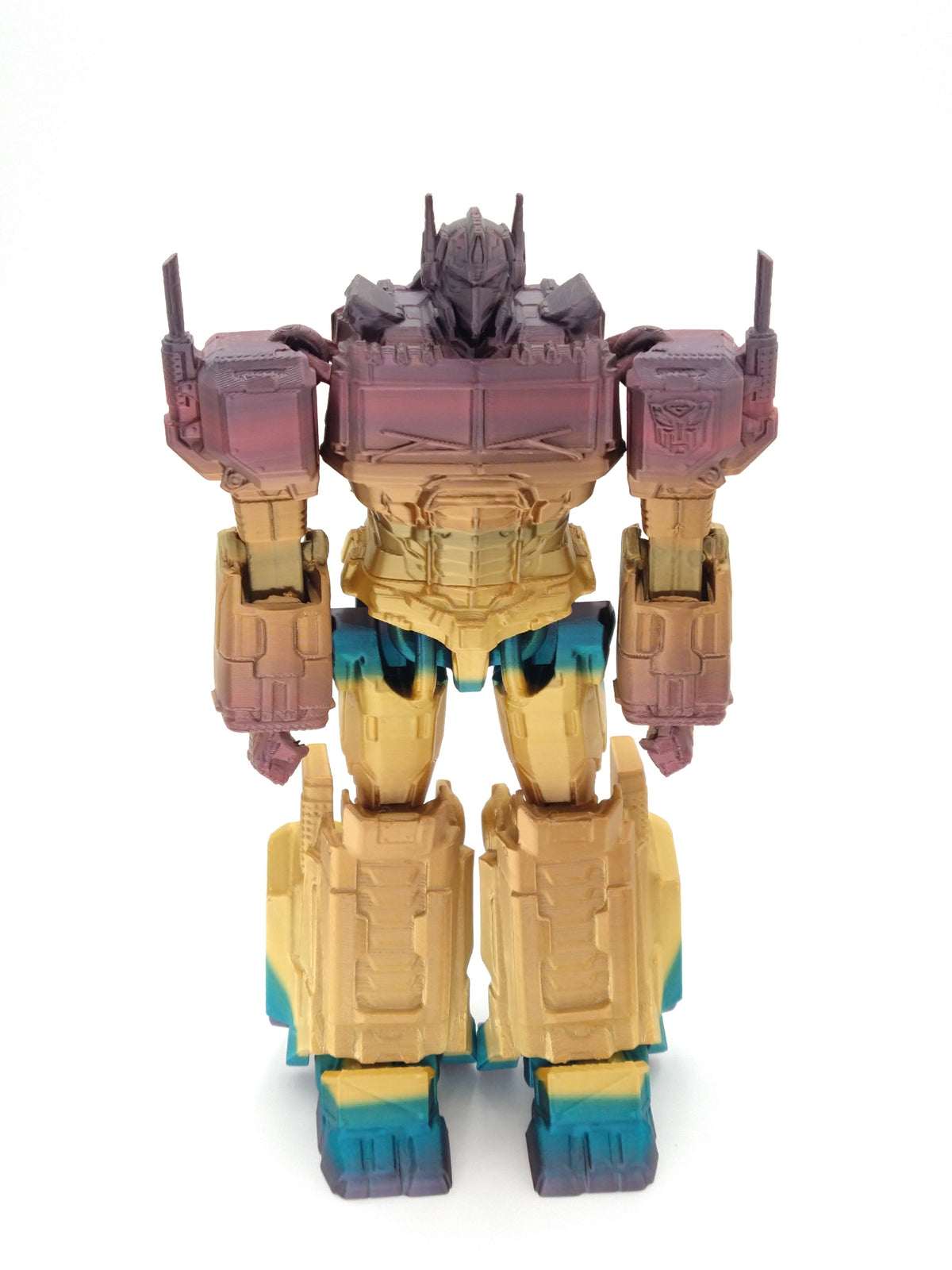 OPTIMUS PRIME Figure Articulated Flexi Metallic Rainbow 8" 3D Printed Figure