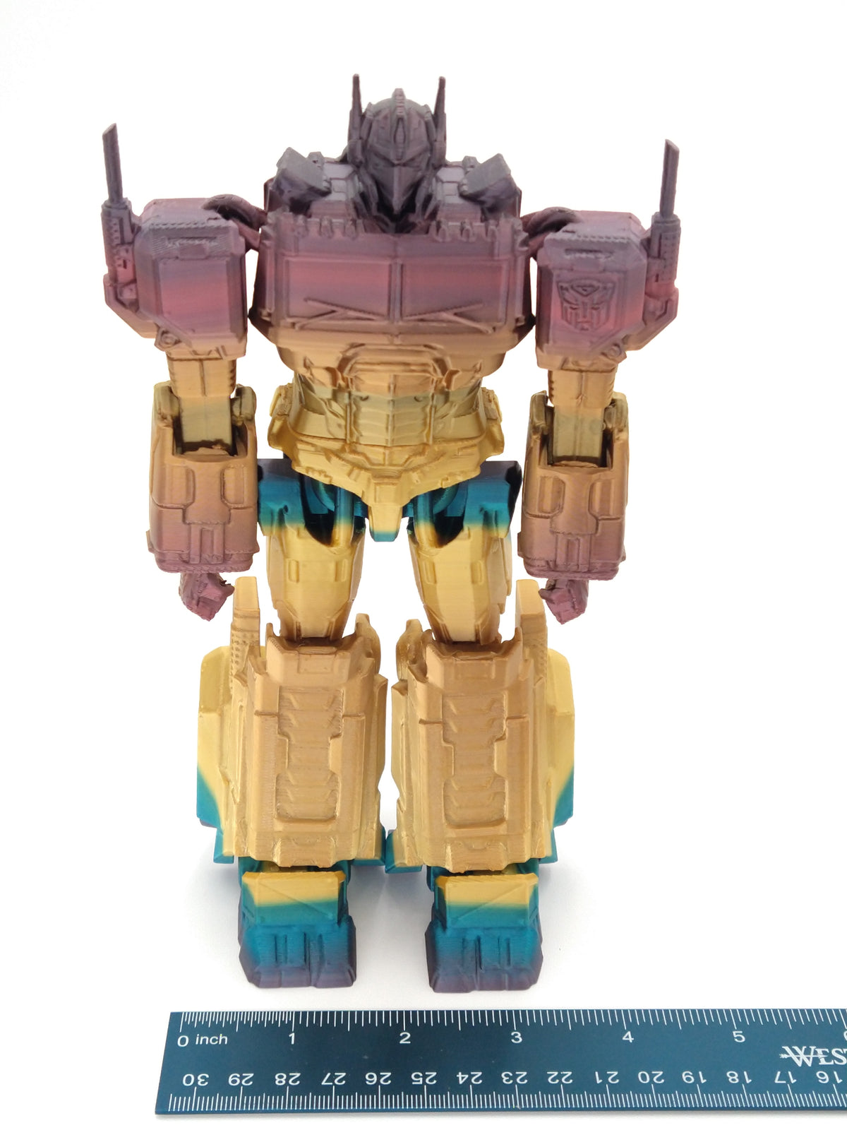 OPTIMUS PRIME Figure Articulated Flexi Metallic Rainbow 8" 3D Printed Figure