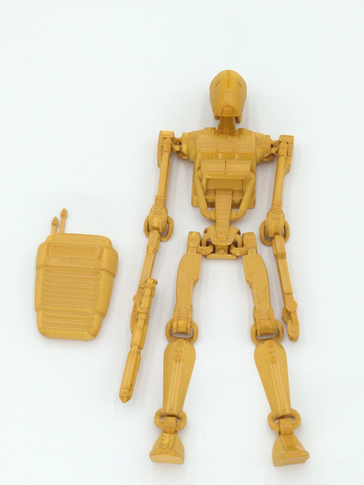 Battle Droid Figure Articulated Flexi Gold 3D Printed Figure