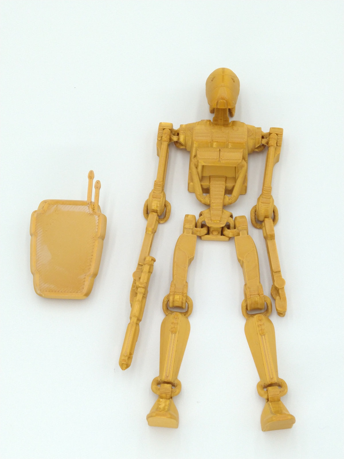 Battle Droid Figure Articulated Flexi Gold 3D Printed Figure