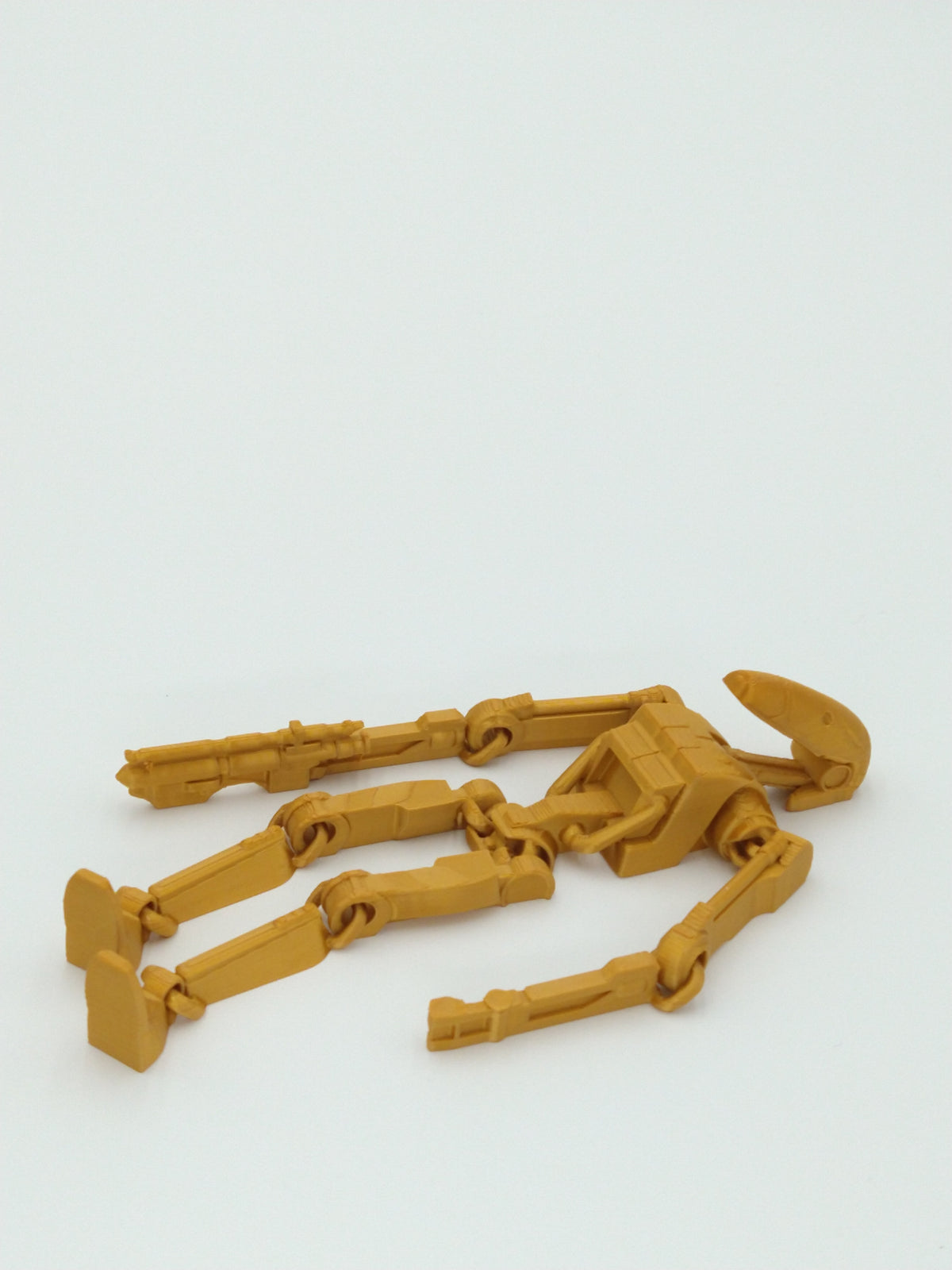 Battle Droid Figure Articulated Flexi Gold 3D Printed Figure