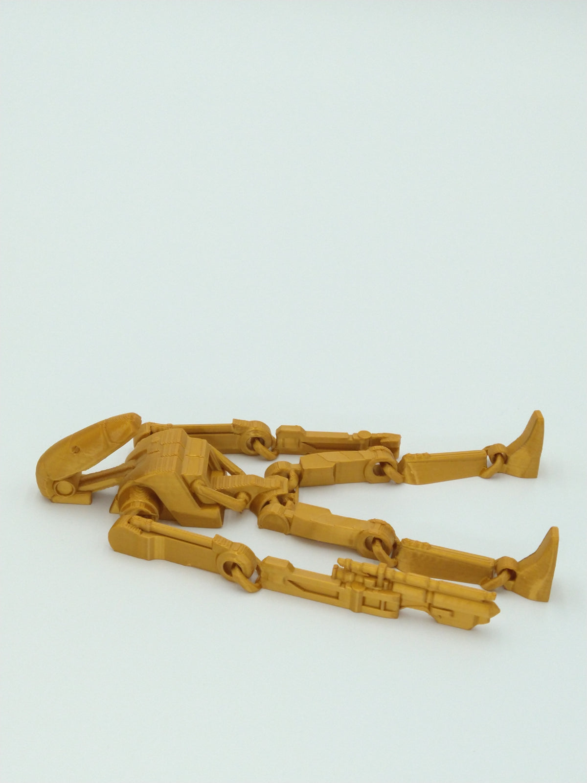 Battle Droid Figure Articulated Flexi Gold 3D Printed Figure