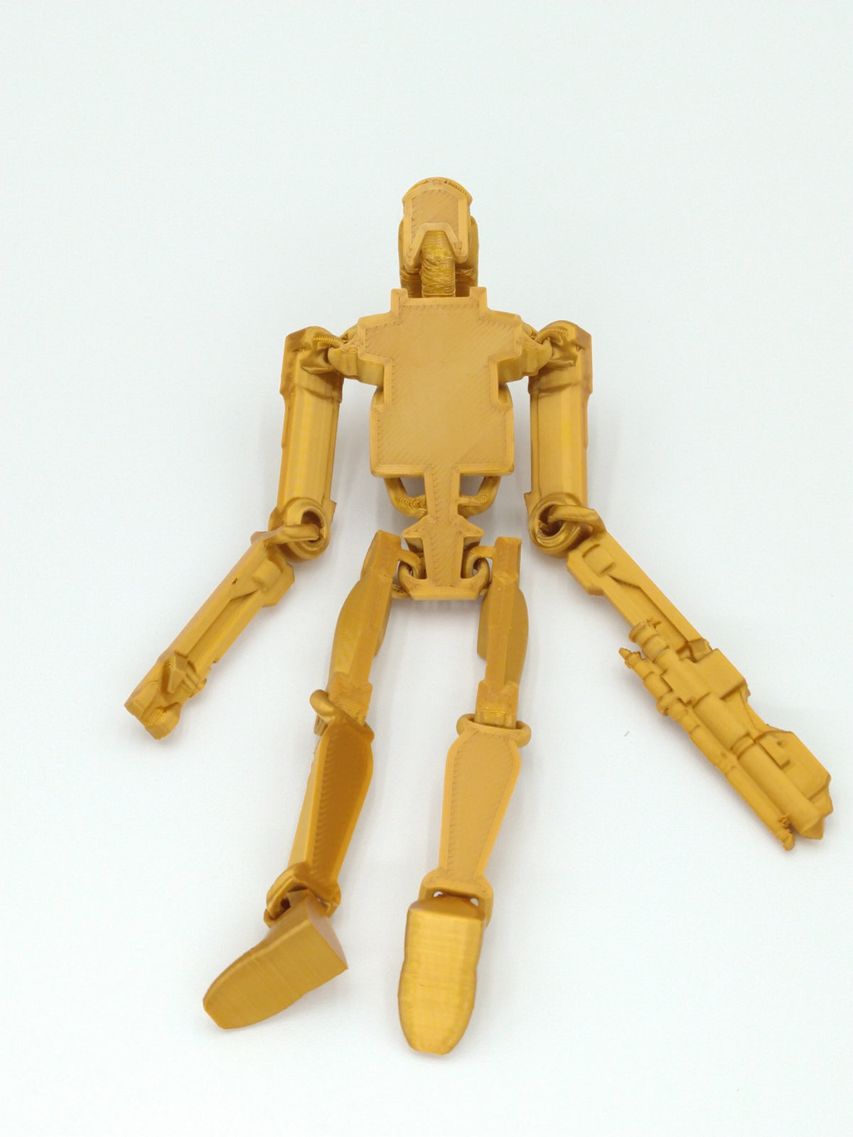 Battle Droid Figure Articulated Flexi Gold 3D Printed Figure