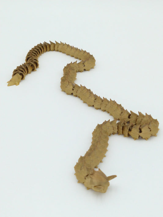ALIEN WURM WORM Articulated Flexi Figure 3D Printed Metallic Rainbow 24"