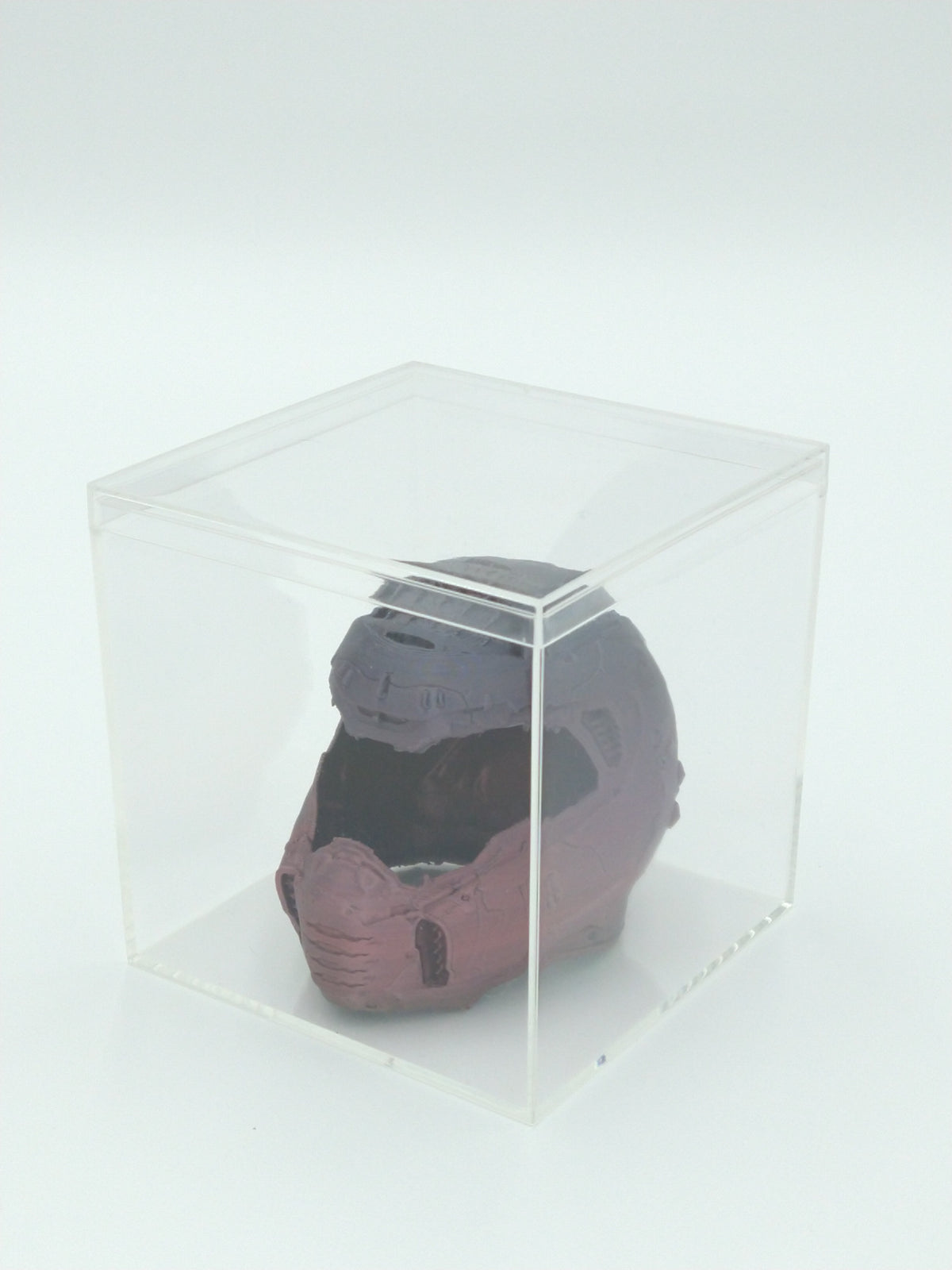 DOOM GUY Helmet Miniature Collectible W/Display Case Metallic Rainbow 3d Printed