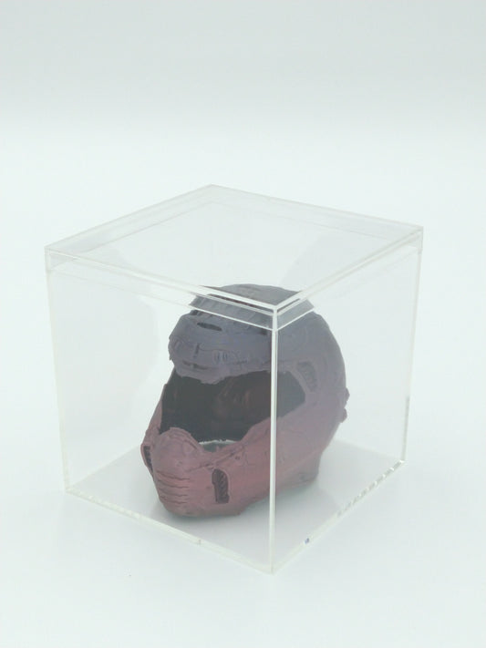 DOOM GUY Helmet Miniature Collectible W/Display Case Metallic Rainbow 3d Printed