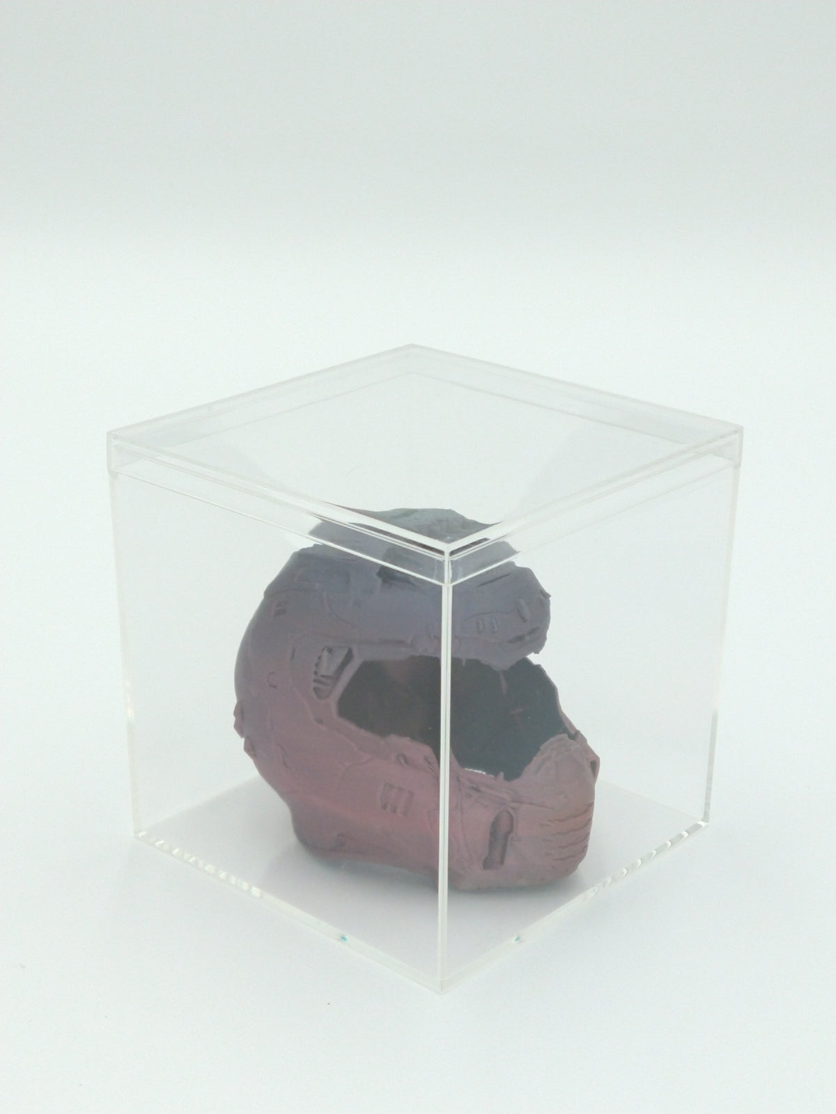 DOOM GUY Helmet Miniature Collectible W/Display Case Metallic Rainbow 3d Printed