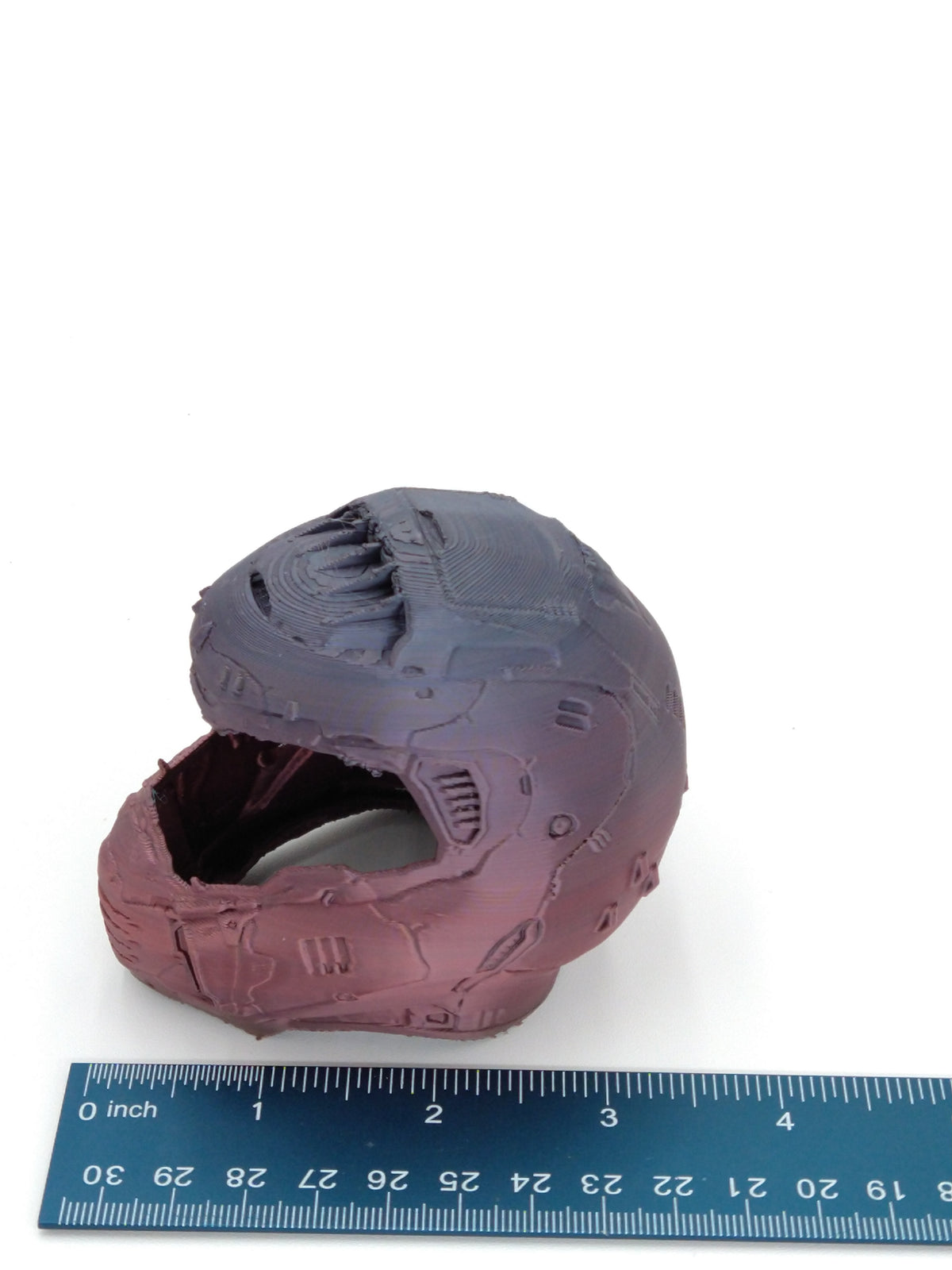DOOM GUY Helmet Miniature Collectible W/Display Case Metallic Rainbow 3d Printed