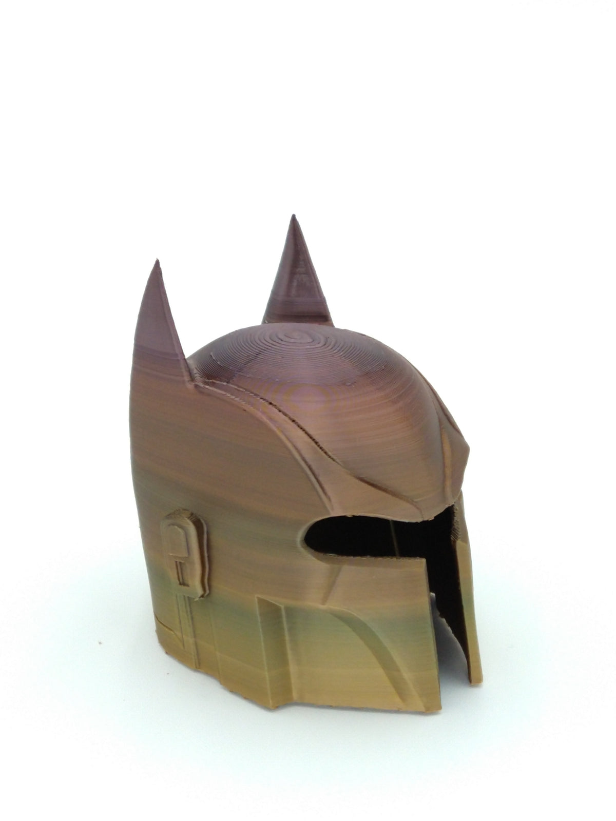BATMANDO Helmet Miniature Collectible W/Display Case 3" Rainbow 3d Printed