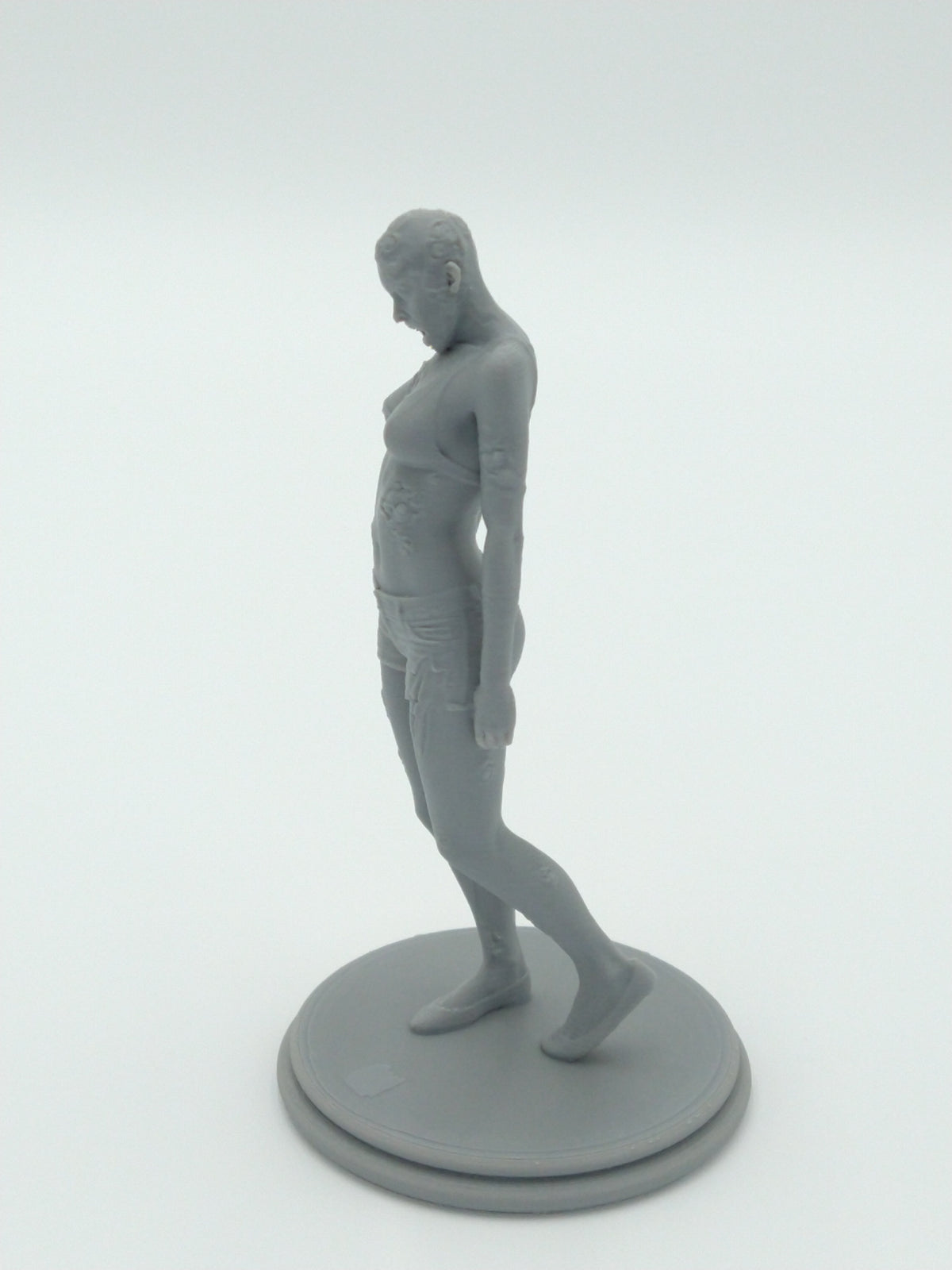 Female Zombie Figure Dying Light Gray 3d Printed