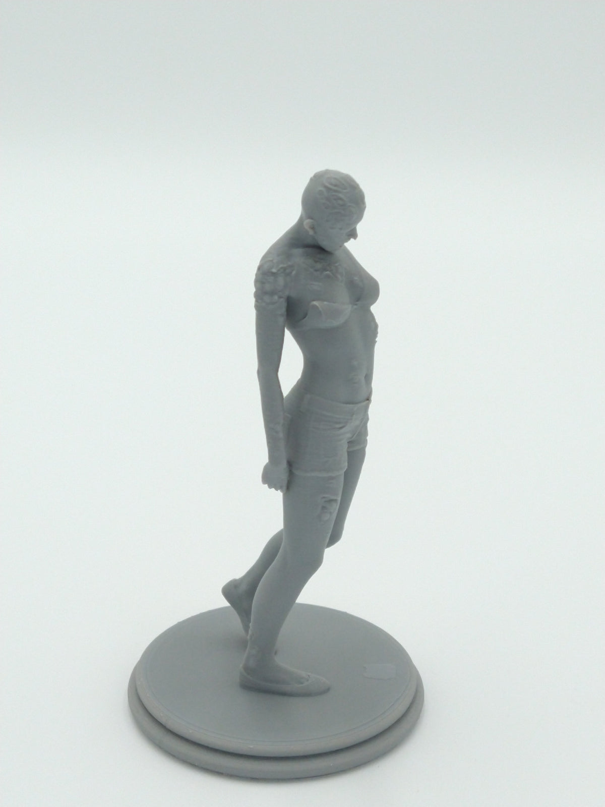 Female Zombie Figure Dying Light Gray 3d Printed