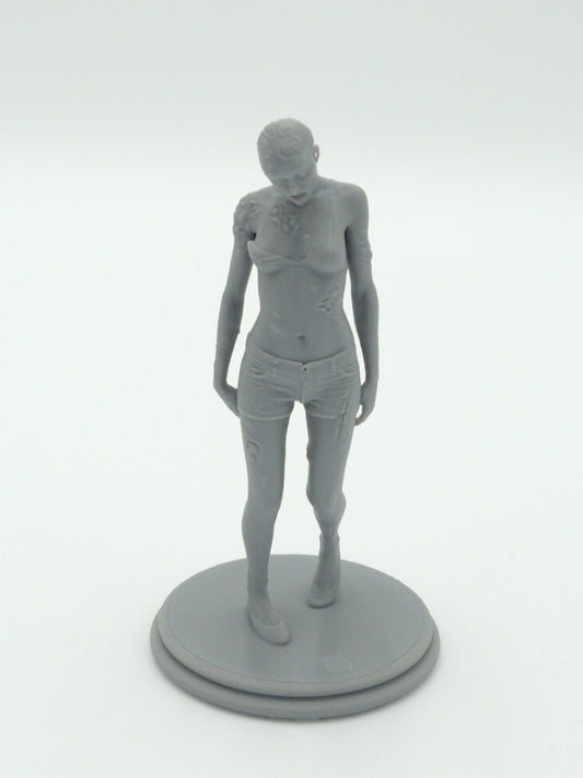Female Zombie Figure Dying Light Gray 3d Printed