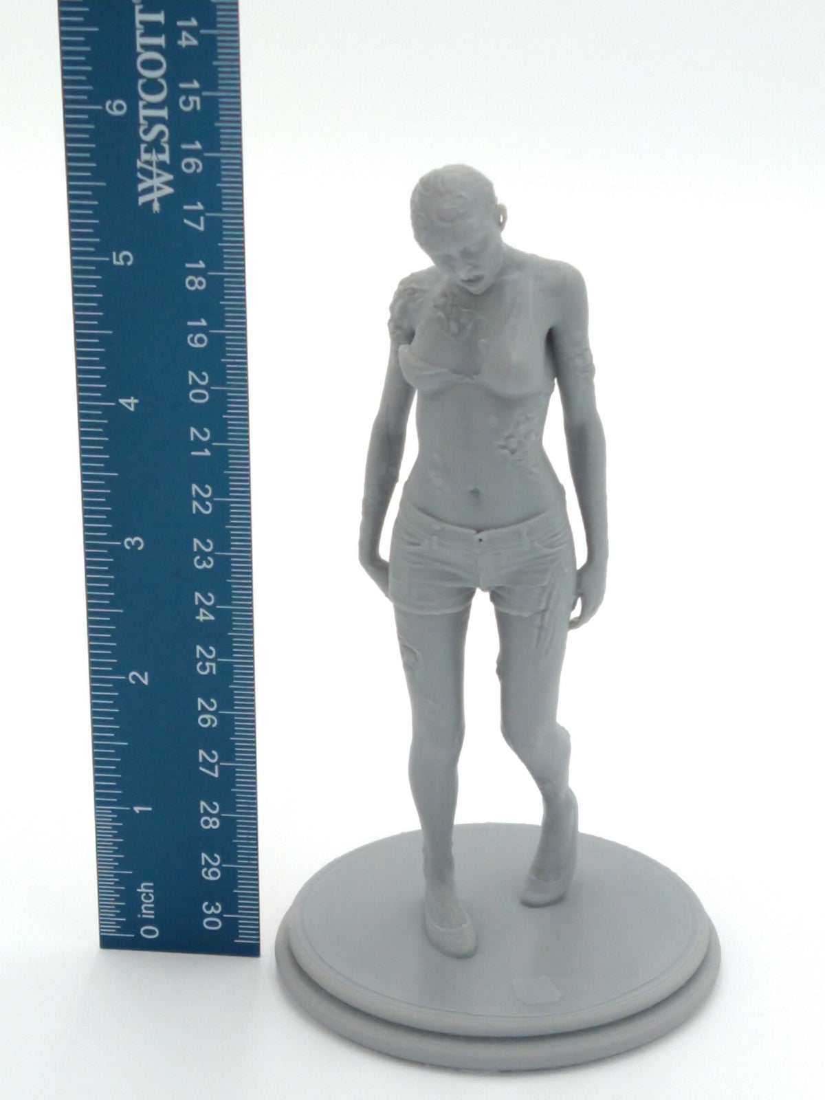 Female Zombie Figure Dying Light Gray 3d Printed