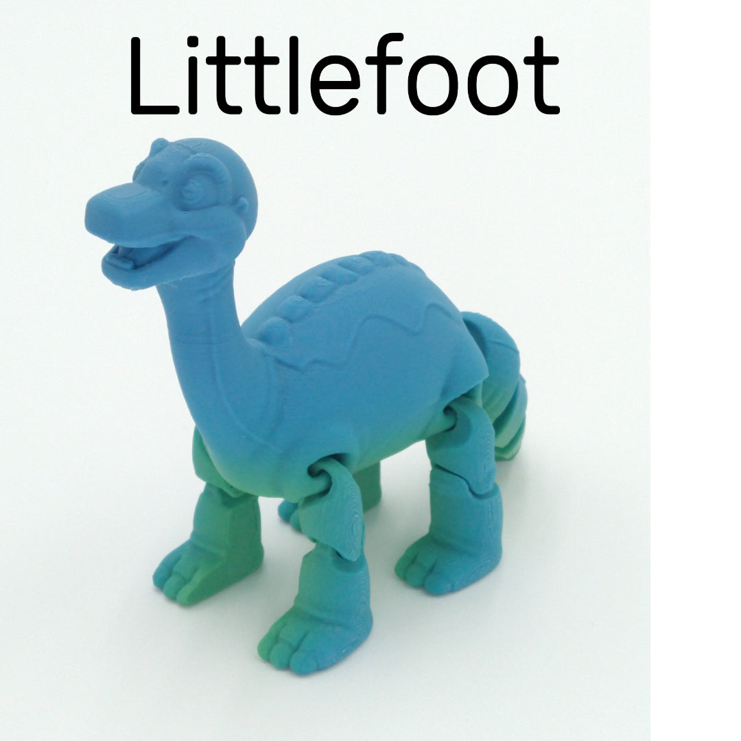 LAND BEFORE TIME Articulated Flexi Figures Set 3D Printed