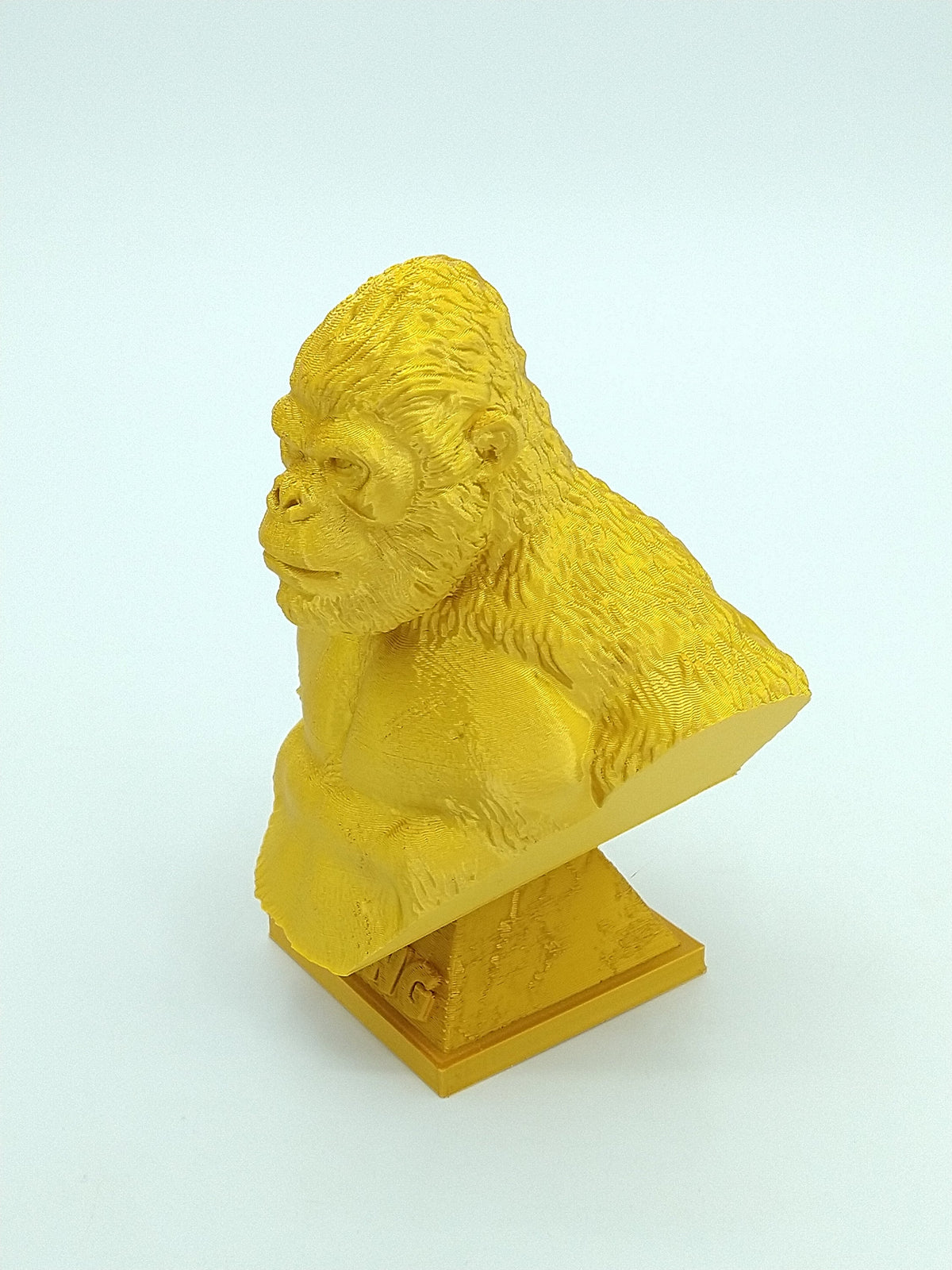 King Kong Bust Statue Gold 3D PRINTED