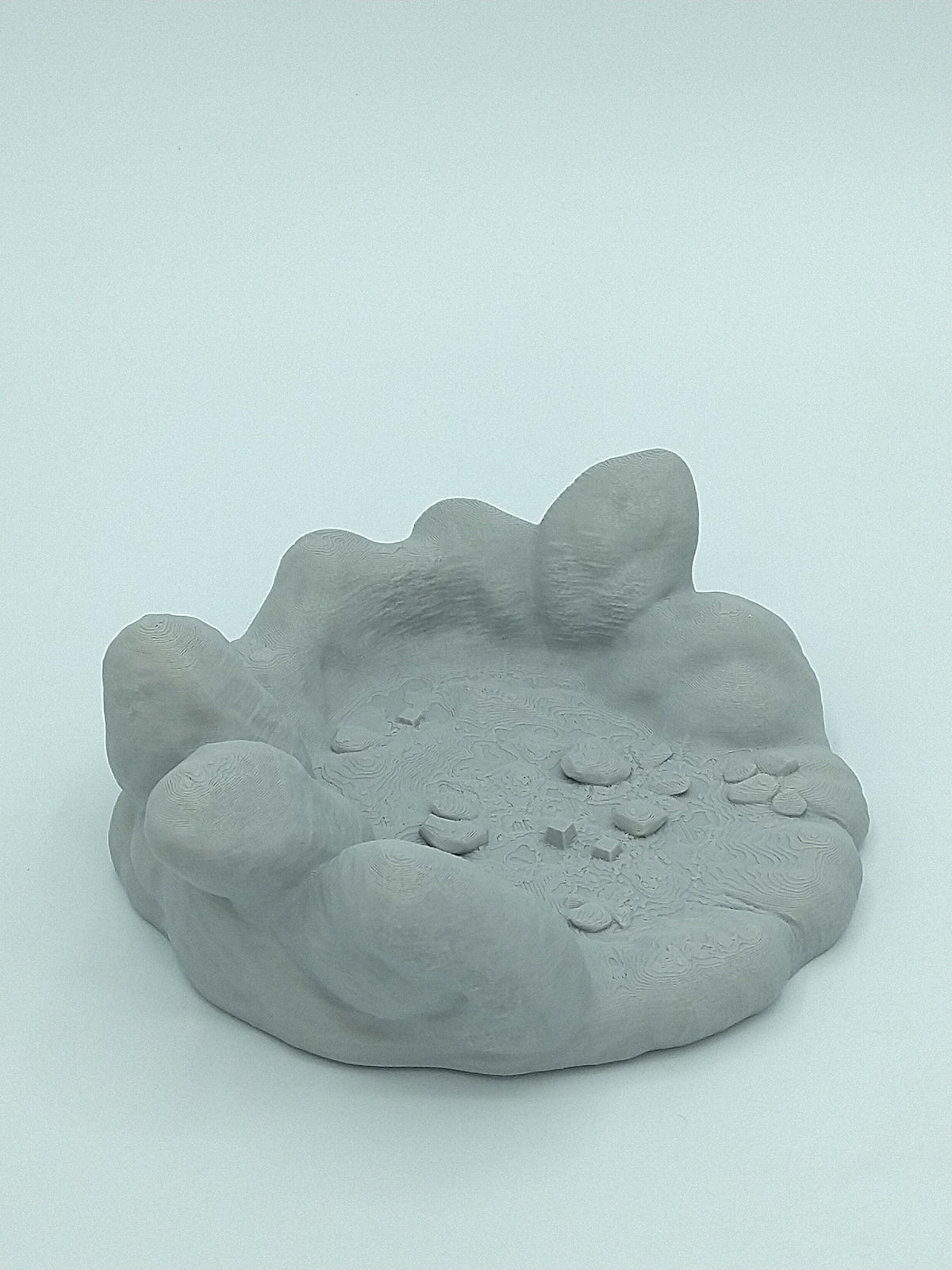 Rocky Base for Action Figures 6"x6" Gray 3D PRINTED