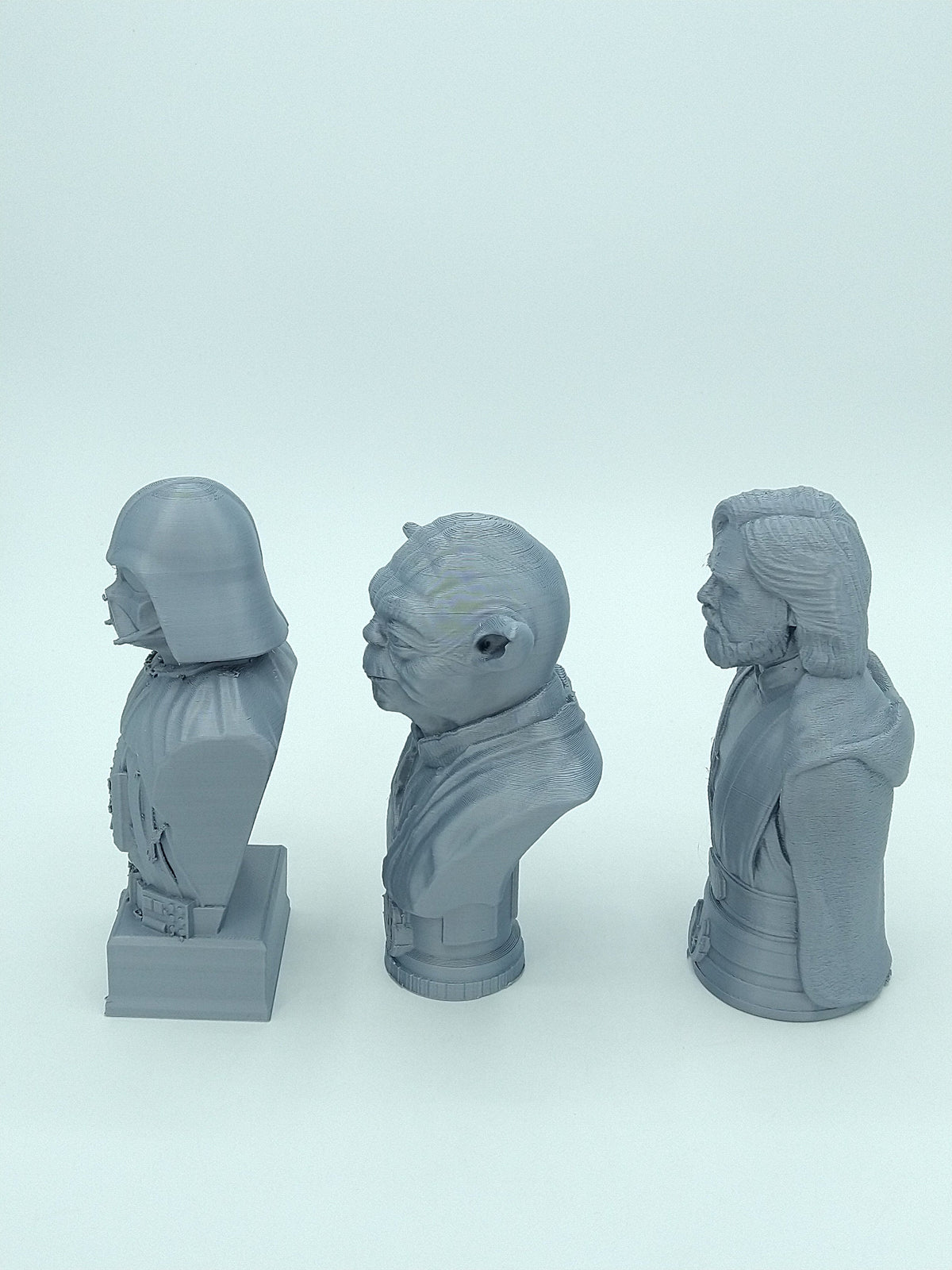 Star Wars Busts lot of 3 YODA, LUKE & Darth Vader Bust Gray 3D PRINTED