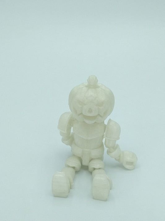 Articulated PUMPKIN KNIGHT Glow in the Dark 6" 3D Printed Figure