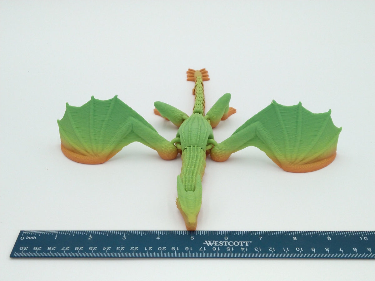 SYRAX Dragon Articulated Flexi Rainbow Colors 12" 3D Printed Figure