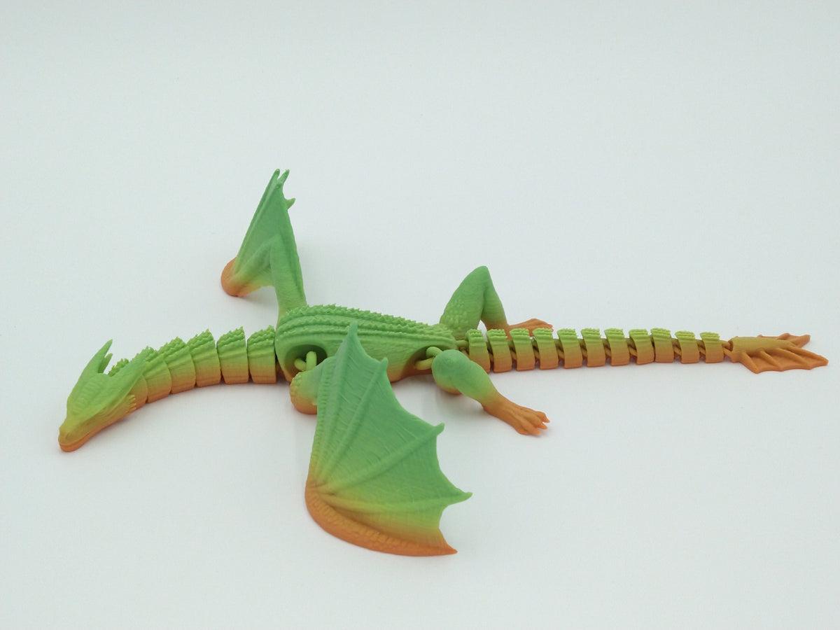 SYRAX Dragon Articulated Flexi Rainbow Colors 12" 3D Printed Figure