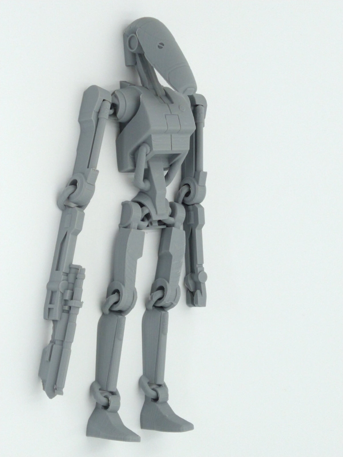 Battle Droid Figure Articulated Flexi Gray 3D Printed Figure