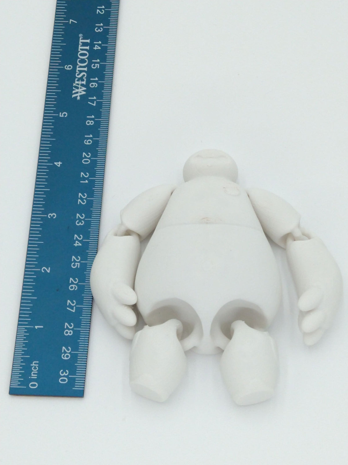 BAYMAX Figure Articulated Flexi White 4" 3D Printed Figure